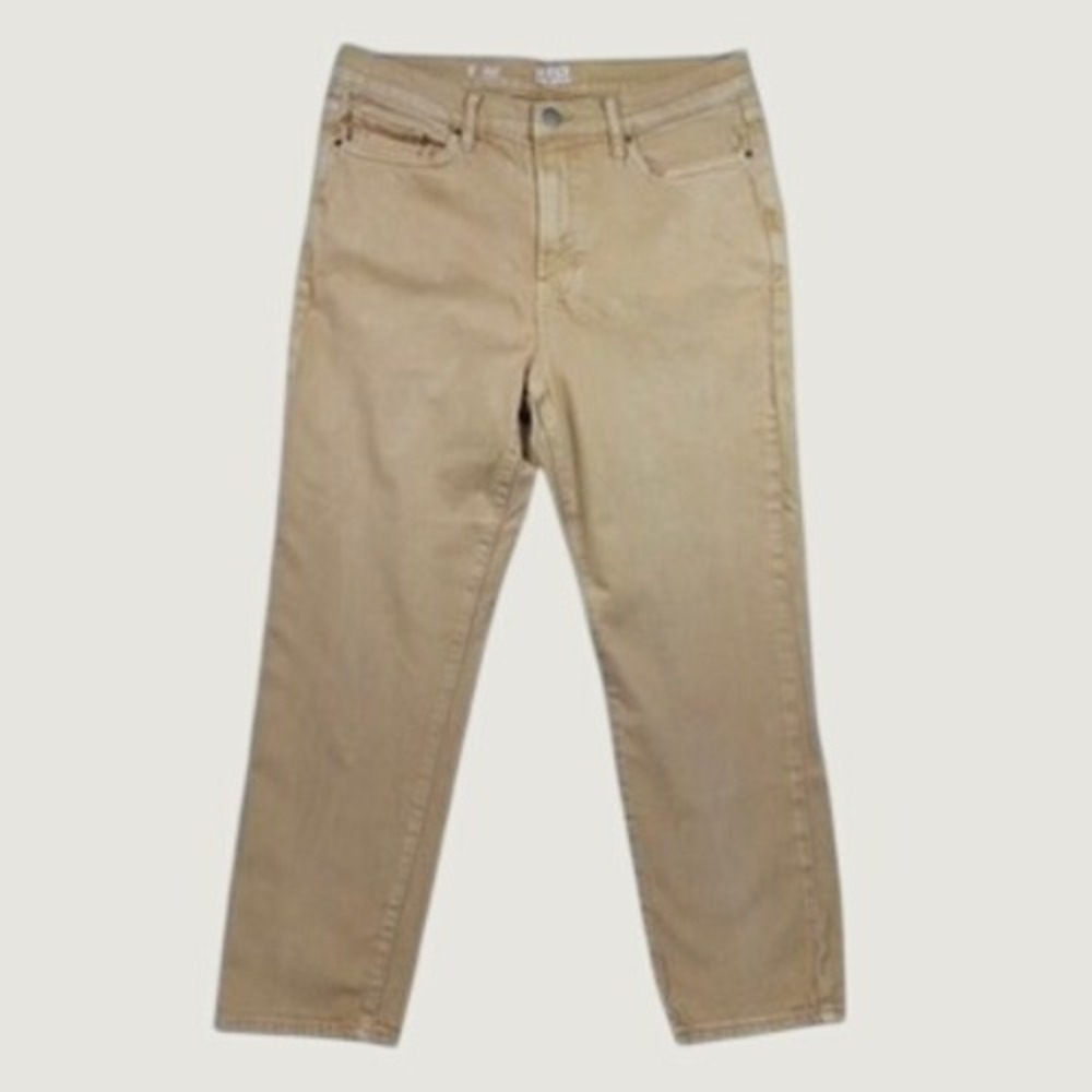 a.n.a Pants Womens 12 Tan High Rise Straight Leg Khaki Stretch Cotton Chino